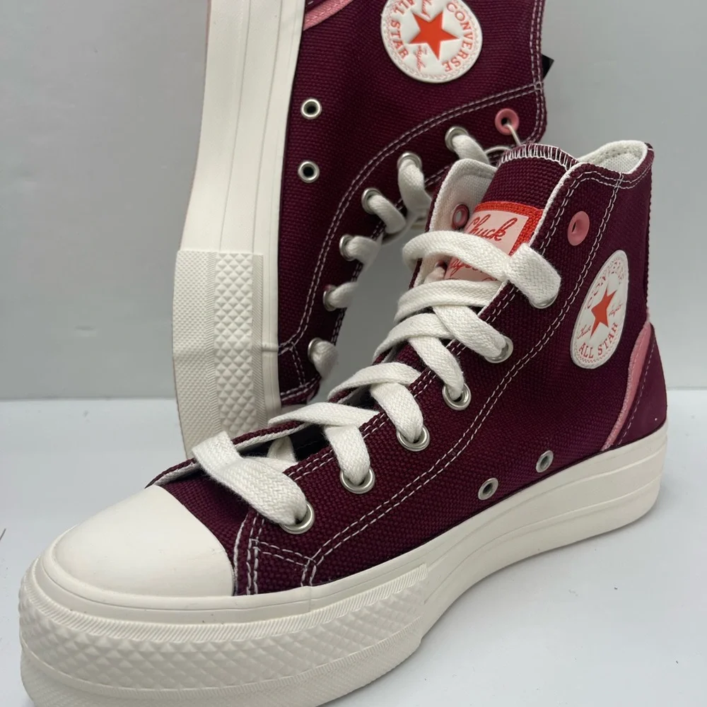 Converse WMNS High Tops CTAS LIFT HI DEEP BORDEAUX/EGRET Platform Sneakers